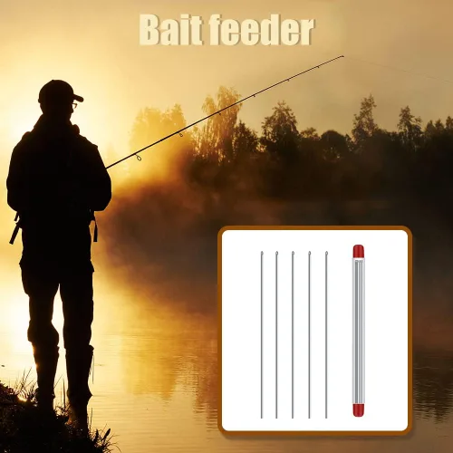 Miniatura 6 de Aguja de enganche de lombriz de tierra hueca portátil de acero inoxidable gusano de pesca penetrante cebo superior perforador de aguja de carpa, 5