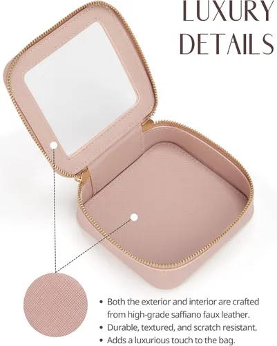 Miniatura 6 de Bolsa de maquillaje transparente Popvibe, estuche de cosméticos de viaje con cremallera, bolsa de aseo transparente con cremallera, organizador Malva