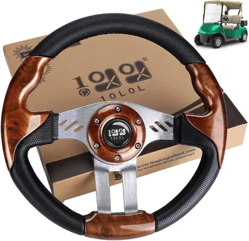 Miniatura 12 de 10L0L Volante de carrito de golf, diseño universal para Yamaha, EZGO RXV y TXT, Club Car DS, Club Car Precedent Tempo, la mayoría de los carritos