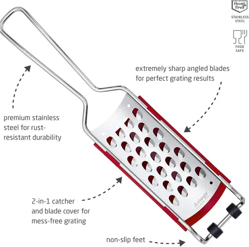 Miniatura 2 de triangle Rallador grueso con recogedor extraíble, acero inoxidable ultraafilado para una rejilla fácil y sin ensuciar, diseño compacto, apto