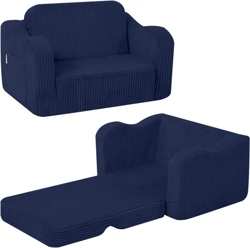Miniatura 19 de MeMoreCool Silla Infantil 2 en 1, Sofá Cama Plegable para Niños, Beige (Edades 1-3) – Silla de Terciopelo que se Extiende a Sofá-Cama Espuma