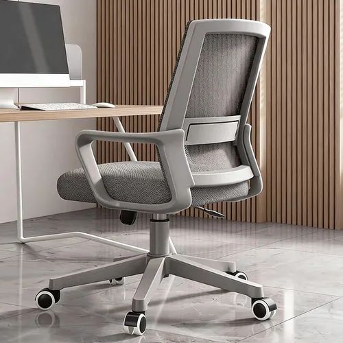 Miniatura 9 de Silla de escritorio de oficina para computadora, silla ergonómica de malla para juegos, silla de respaldo medio con cómodo soporte lumbar, altura