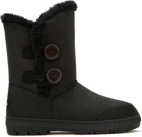 Miniatura 2 de CLPP'LI - Botas de nieve de invierno con dos botones, impermeables, con forro completo de piel, para mujer