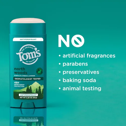 Miniatura 6 de Tom’s of Maine North Woods - Desodorante antitranspirante para hombres y mujeres, 48 horas de protección contra el olor y el sudor, aroma a pachulí