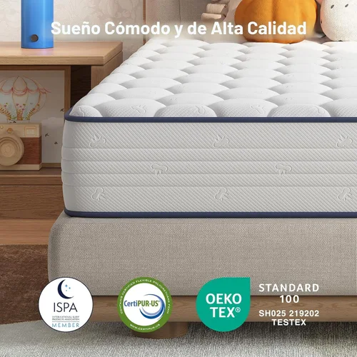 Miniatura 10 de Novilla Bonnell - Colchón híbrido de resorte de 6 pulgadas, para apoyo de columna vertebral y comodidad de enfriamiento, colchón de cama individual