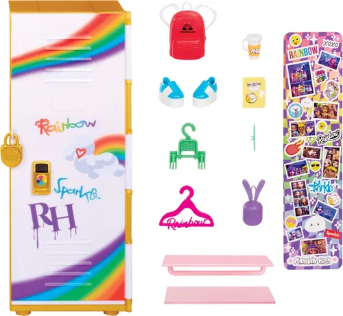 Miniatura 2 de Rainbow High Design & Style Locker Playset con estantes, perchas, accesorios y calcomanías, regalo de juguete para niños de 4 a 12 años en adelante