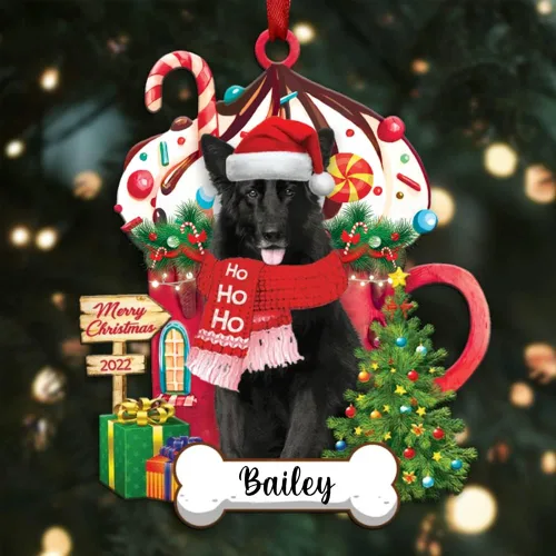 Miniatura 73 de Amantes de los perros de Navidad – Navidad de perros disponibles para muchos perros Shi Tzu – Adorno con forma personalizada, adorno de Navidad