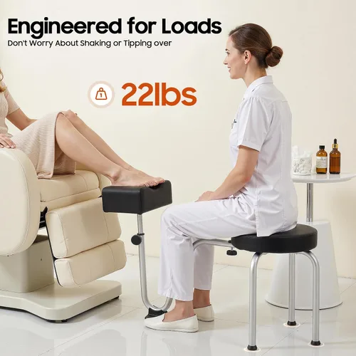 Miniatura 3 de Reposapiés de pedicura, altura y longitud ajustables, reposapiés portátil independiente para salón, reposapiés de masaje para tecnología de uñas