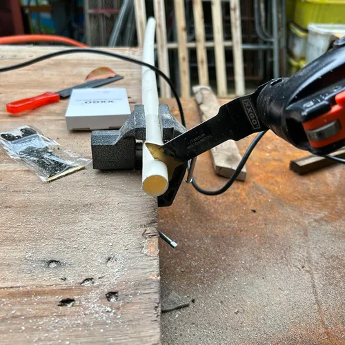Miniatura 9 de XXGO 3 piezas extra larga corte de metal titanio oscilante multiherramienta hoja Lo mejor para cortar clavos de metal de plástico de madera en un