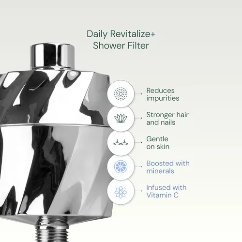 Miniatura 5 de AquaBliss Filtro de ducha revitalizante HD - Última filtración de alto rendimiento. 2x Vitamina C, minerales para cabello exuberante, piel y uñas