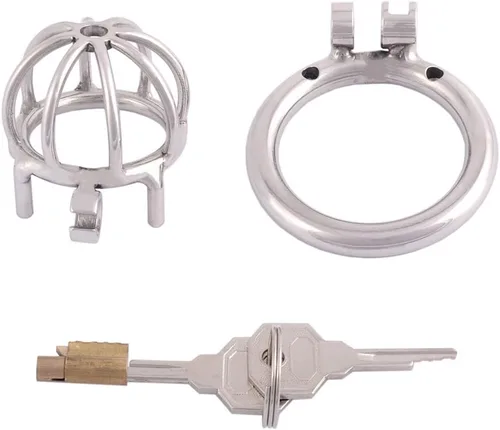 Miniatura 9 de TERNENCE Dispositivo de castidad masculina de metal, pequeño, acero inoxidable 304, cómodo, jaula para adultos, juguete sexual D240