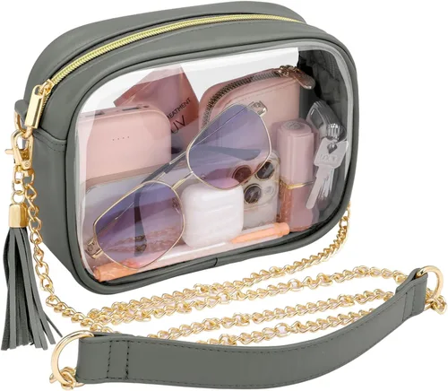 Miniatura 31 de PACKISM Bolsa transparente para eventos de estadio – Monederos pequeños transparentes para mujer, bolsa bandolera para conciertos y eventos
