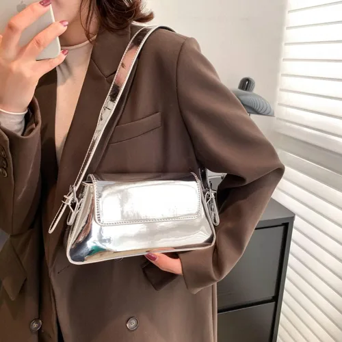 Miniatura 2 de Bolso de noche para mujer, Y2k, plateado, bolso hobo, bolso de mano, bolso de mano, bolso de mano, bolso de fiesta, bolso de mano, bolsos cruzados