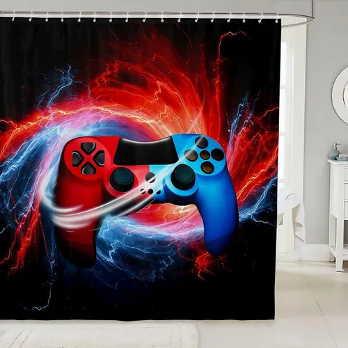Miniatura 36 de Feelyou Cortina de ducha de fútbol para decoración de baño, básquetbol, deportes, cortina de baño, accesorios de baño, béisbol negro, tela