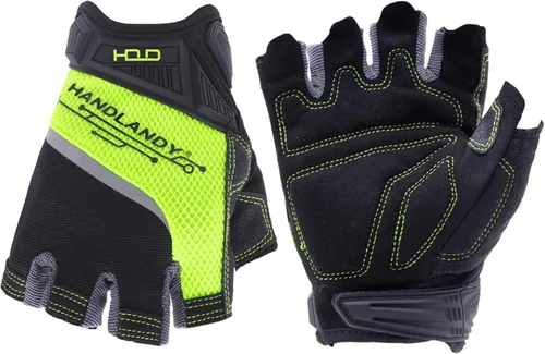 Miniatura 11 de HANDLANDY Guantes tácticos de impacto sin dedos para hombre, guantes de trabajo con agarre acolchado de medio dedo, guantes de conductor de Verde