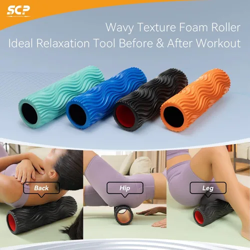 Miniatura 6 de Rodillo de espuma de alta densidad para ejercicio, masaje muscular de tejido profundo, estiramiento, alivia los músculos, mejora la movilidad