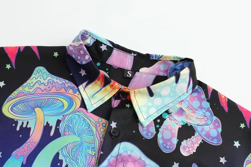 Miniatura 6 de ropa de festival para hombre, trajes de festival para hombres, trajes rave para hombres, camisa hawaiana de hongos para hombres, 01
