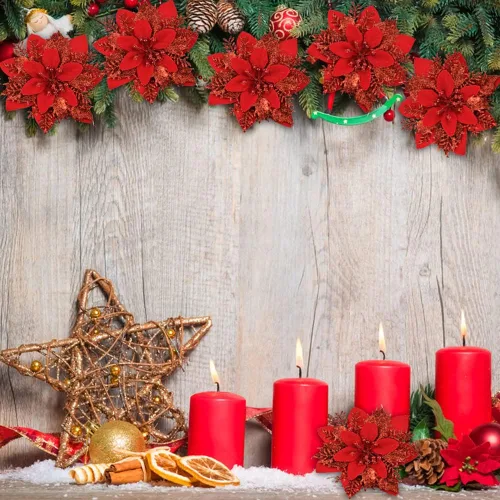 Miniatura 3 de Vanleonet 12 flores de Pascua artificiales con purpurina, decoraciones de flores de Navidad, adornos de árbol de nochebuena con purpurina
