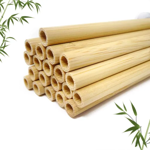 Miniatura 3 de Honbay 20 popotes de bambú reutilizables de madera con 1 cepillo de limpieza para el hogar y al aire libre