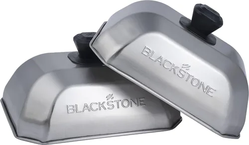 Blackstone 5207 - Cubierta rectangular para rociar, paquete de 2 accesorios para plancha, acero inoxidable, cúpula de fusión de quesos y cubierta