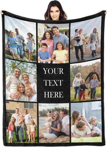 Miniatura 24 de Manta personalizada con fotos y texto para mamá, papá, bebé, familia, amigos, manta personalizada para cumpleaños, Navidad, para mujeres, hermana
