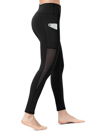 Along Fit Calzas de yoga para mujer con bolsillos laterales, control de abdomen, para correr pantalones capri, talle alto, pantalones deportivos