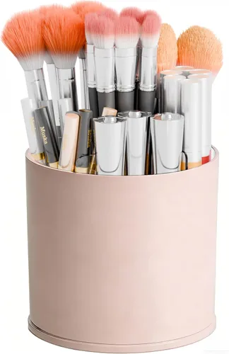 Miniatura 10 de Yieach Soporte giratorio de acrílico para brochas de maquillaje para tocador, encimera de baño, organizador de brochas de maquillaje redondas