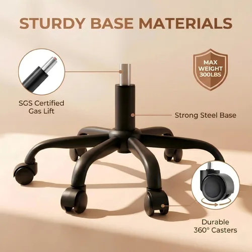 Miniatura 8 de GTPLAYER Silla de oficina de cuero, silla de escritorio para el hogar con brazos abatibles y respaldo ergonómico, cómoda silla ejecutiva resistente