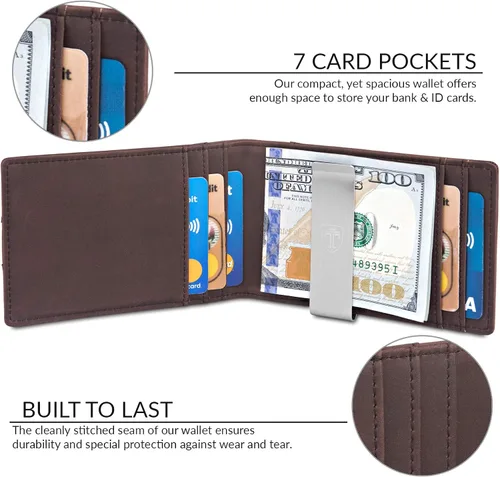 Miniatura 2 de TRAVANDO Money Clip Wallet Atlanta Mens Front Pocket Slim RFID Blocking - Credit Card Holder - Mini Bifold