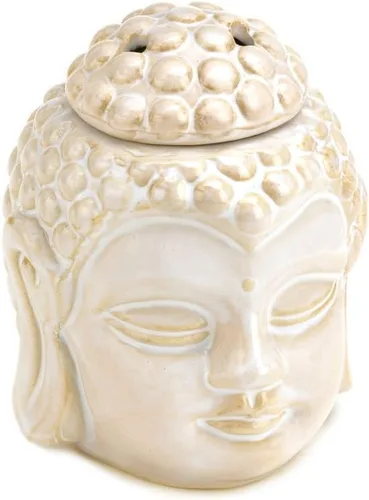 Gifts & Decors Zings & Thingz 57071235 - Calentador de aceite de Buda sonriente, color crema