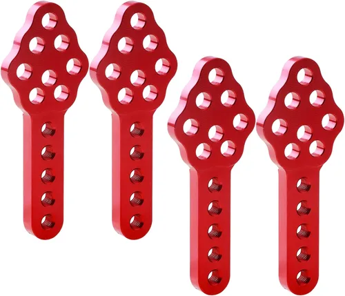 Miniatura 2 de 2 pares de soportes de amortiguador de coche RC CNC metal ajustable altura ángulo soporte para Axial SCX10 90046 D90 D110 1:10th RC Crawler Car Rojo