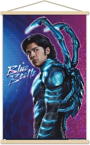 Miniatura 16 de Trends International DC Comics Movie Blue Beetle - Póster de pared de Jaime Reyes, 14.725 x 22.375 pulgadas, versión enmarcada plateada Versión