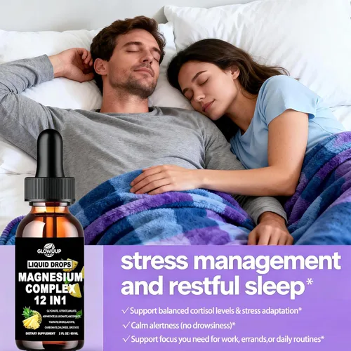 Miniatura 8 de Complejo de magnesio 12 en 1, suplemento de 1000 mg para mujeres y hombres, magnesio líquido de alta absorción con citrato de glicinato, malato