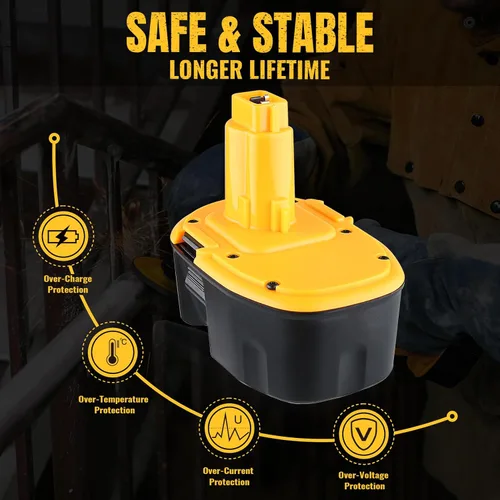 Miniatura 2 de Paquete de 2 baterías de repuesto de 4.8 Ah 18 V DC9096 para baterías Dewalt de 18 voltios y compatible con cargadores de herramientas eléctricas
