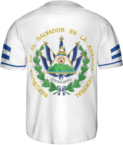 Miniatura 3 de Camiseta personalizada de béisbol de El Salvador, camiseta de bandera de El Salvador, camiseta del orgullo salvadoreño, camiseta de El Salvadoreña