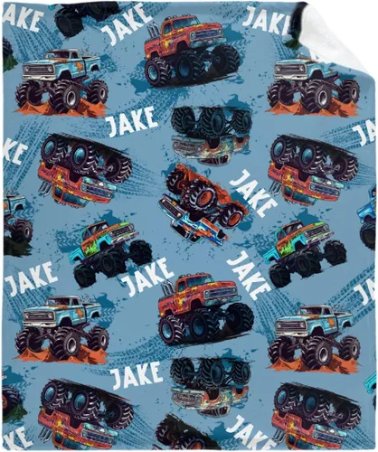 Miniatura 18 de Manta de bebé con texto en inglés «Just A Boy Who Loves Trucks» para niños y niñas, manta súper suave para envolver al recién nacido, acogedora