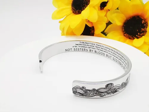 Miniatura 20 de Pulseras inspiradoras para mujer, joyería de acero inoxidable, con refranes, pulsera motivacional con mensaje oculto, pulseras grabadas para mejor