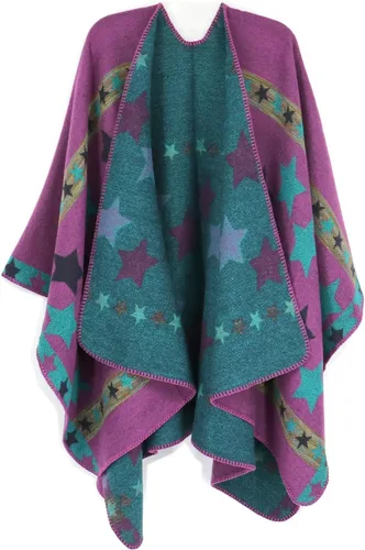 Miniatura 155 de Poncho chal para mujer, suéteres suaves y cálidos para mujer, parte delantera abierta, poncho de viaje para otoño, invierno y primavera