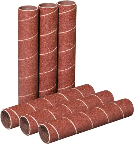 Miniatura 15 de Powertec 11210 - Mangas de lija de 4.5 pulgadas para lijadora de husillo, grano 120, papel de lija de óxido de aluminio de diámetro 1/2 pulgada