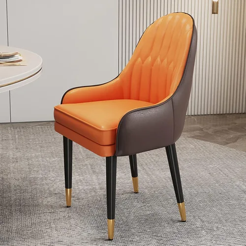 Miniatura 13 de Sillas de comedor modernas, sillas de comedor tapizadas de piel sintética de mediados de siglo, sillas auxiliares de ocio con patas de metal para 15