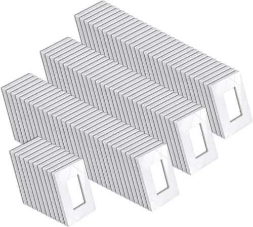 Miniatura 19 de BESTTEN Placa de pared sin tornillos de 5 segmentos, cubierta de enchufe decorador, placa decorativa para interruptor, serie blanca nieve brillante