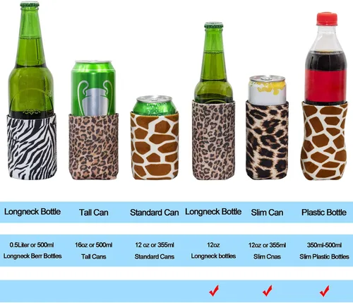 Miniatura 4 de Carol - Fundas de neopreno de terciopelo para latas de refrescos de cerveza, cubierta aislada para bebidas frías, para barbacoa, soltero, fiesta