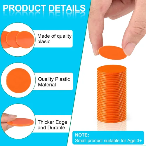 Miniatura 2 de Coopay 10 colores de 1.2 pulgadas de plástico para contadores de aprendizaje, discos de conteo de fichas de bingo para práctica de matemáticas y 300