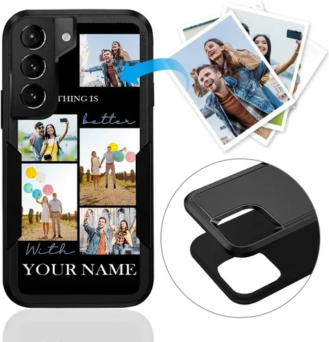 Miniatura 95 de Funda protectora personalizada para Samsung Galaxy S22 Ultra 5G (versión 2022), funda protectora de doble capa resistente con múltiples fotos, a