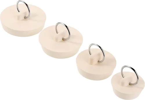 Hestya Juego de 4 tapones de drenaje de goma para bañera, fregadero y tapón de drenaje con anillo para colgar para bañera, cocina y baño (1-1/8,