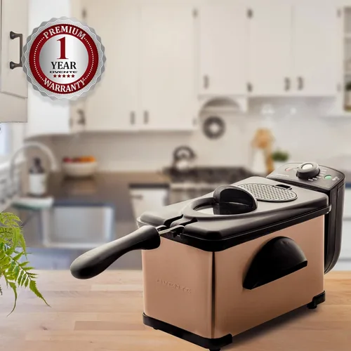 Miniatura 9 de OVENTE Freidora eléctrica de 2 litros de capacidad, tapa con ventana de visión, temperatura ajustable, cesta extraíble y mango de tacto frío