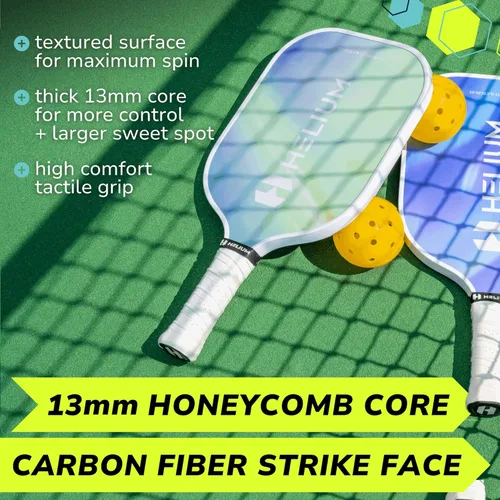Miniatura 3 de Helium Paletas de pickleball de fibra de carbono profesionales - Certificado USAPA - Textura de alto giro, núcleo de panal ligero Lumina