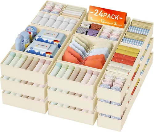 Miniatura 8 de DIMJ Organizador de Cajones para Almacenamiento de Ropa - Paquete de 20 Organizadores de Cómoda para Bebé para Guardería, Contenedores Organizadores
