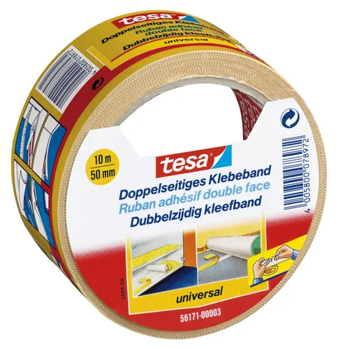 tesa UK 56171-00003-01 - Cinta adhesiva de doble cara, 32.8 ft x 1.969 in, 56171-00003-11, transparente