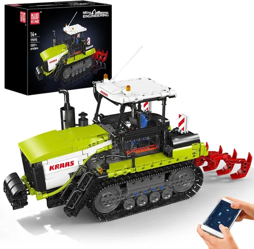 Miniatura 7 de Mould King 17081 Juego de construcción de técnica de tractor, auto de juguete 4x4, juguetes de vehículos de construcción de tractor articuado